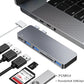 For MacBook USB C Hub Adapters MacBook Pro Air M1 M2 2022 2021 2020 2019 13" 14" 15" 16" 6-in-2 Multiport MacBook Adapter